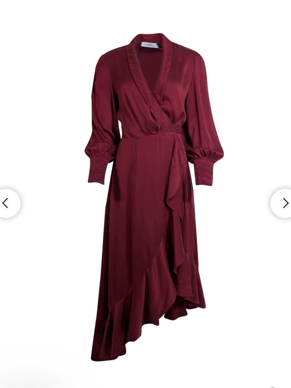 Zimmermann Ruffled Wrap Maxi Dress in Berry